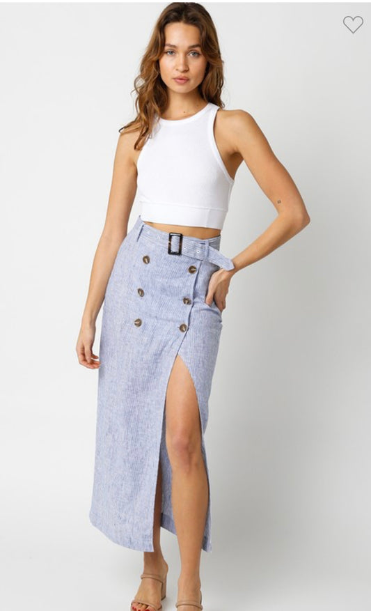 Linen Blue Skirt
