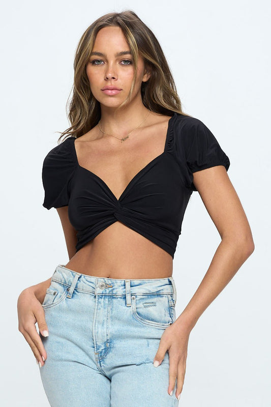 Black Knot Crop Top