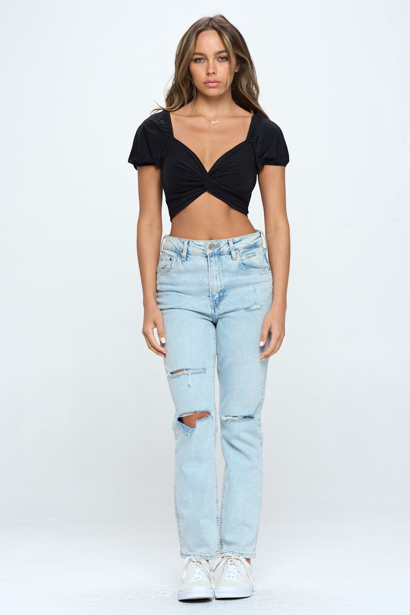 Black Knot Crop Top