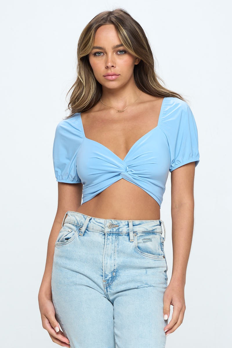 Blue Knot Crop Top