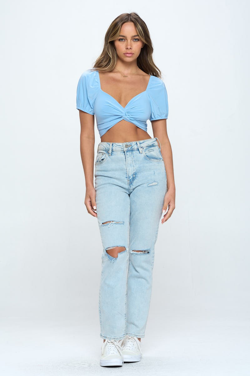 Blue Knot Crop Top